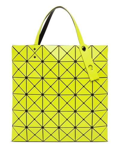 Shop Bao Bao Issey Miyake Lucent Tote Shopper Bag With Geometric Pattern In Yellow