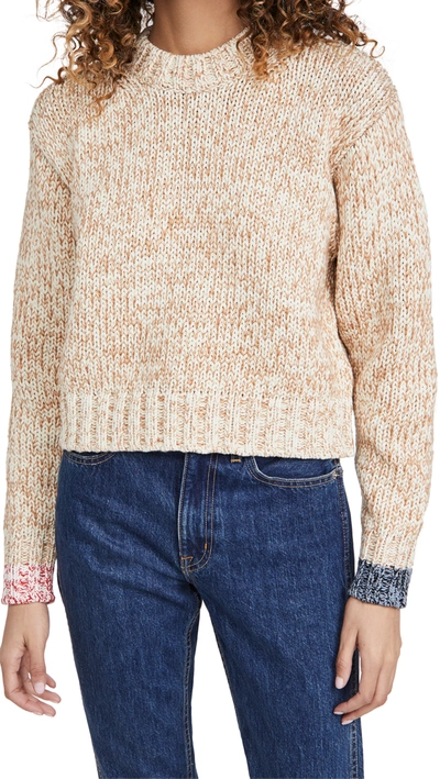 Shop Acne Studios Spongy Knit Sweater In Cream/camel