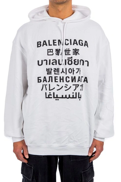 Balenciaga Translation Logo-print Hoodie In White | ModeSens