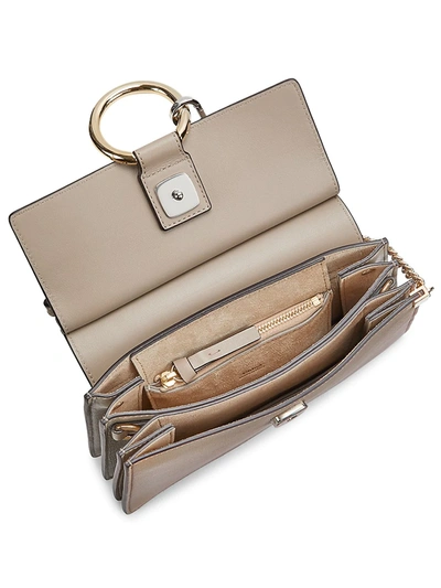 Shop Chloé Small Faye Leather & Suede Top Handle Bag In Motty Grey