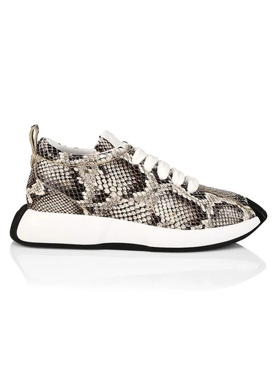 Shop Giuseppe Zanotti Ferox Python-embossed Leather Sneakers In Roccia