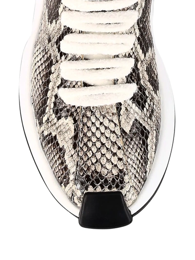 Shop Giuseppe Zanotti Ferox Python-embossed Leather Sneakers In Roccia