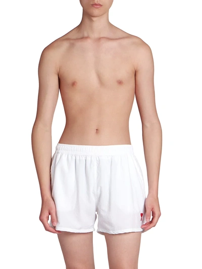 Shop Ami Alexandre Mattiussi Ami De Coeur Swim Shorts In Marine