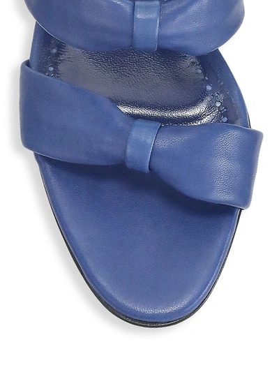 Shop Manolo Blahnik Pallera 50 Padded Leather Mules In Blue