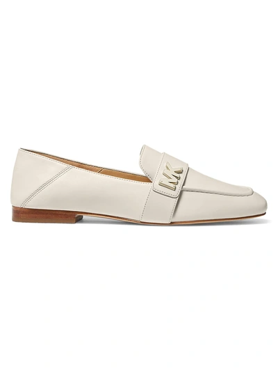 Shop Michael Michael Kors Women's Sidney Square-toe Leather Loafers In Lt Cream