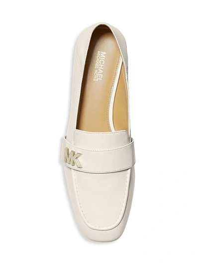 Shop Michael Michael Kors Women's Sidney Square-toe Leather Loafers In Lt Cream