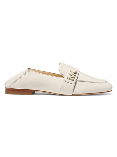 Shop Michael Michael Kors Women's Sidney Square-toe Leather Loafers In Lt Cream