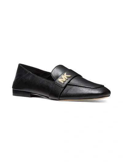 Shop Michael Michael Kors Women's Sidney Square-toe Leather Loafers In Black