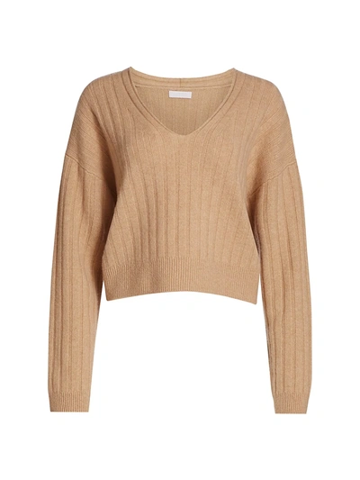 Shop Sablyn Maia V-neck Cashmere Sweater In Burnt Sugar