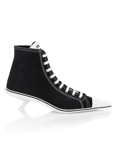 Shop Prada High-top Sneaker Pumps In Nero