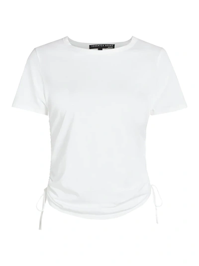 Shop Veronica Beard Women's Tazi Drawstring Detail T-shirt In White