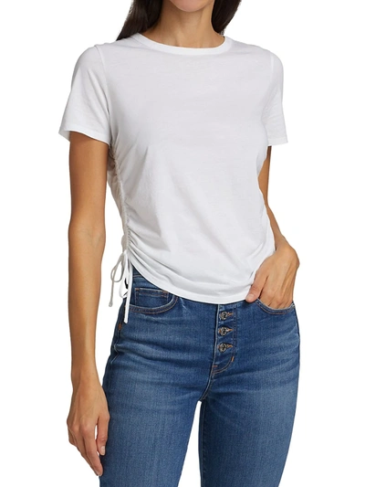 Shop Veronica Beard Women's Tazi Drawstring Detail T-shirt In White
