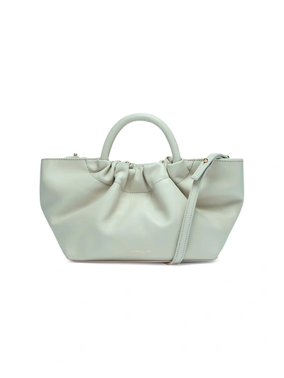 Shop Demellier Mini Los Angeles Leather Tote In Pale Sage