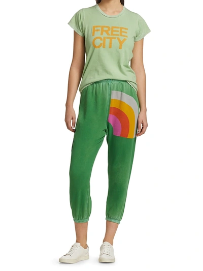 Shop Free City Rainbow Fleece Sweatpants In School Green