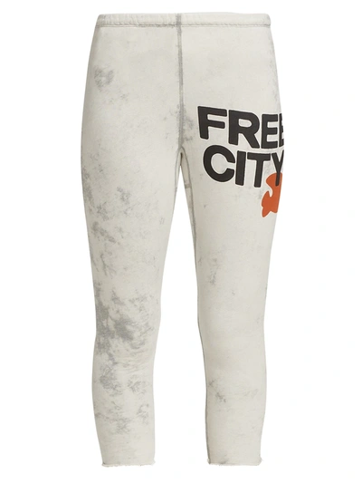 Shop Free City Superbleach Rollup Logo Sweatpants In White Storm