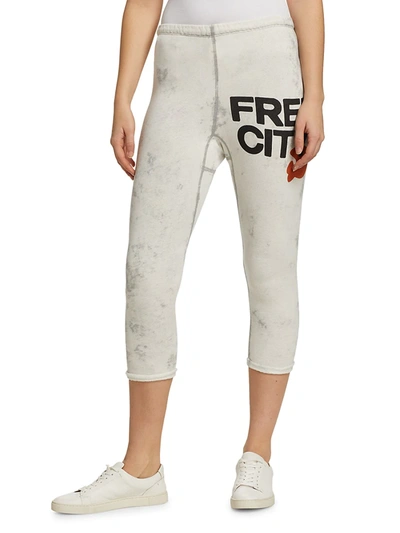 Shop Free City Superbleach Rollup Logo Sweatpants In White Storm