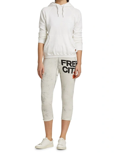 Shop Free City Superbleach Rollup Logo Sweatpants In White Storm