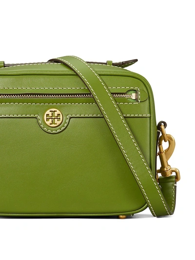 Tory Burch T Monogram Leather Camera Bag in Green