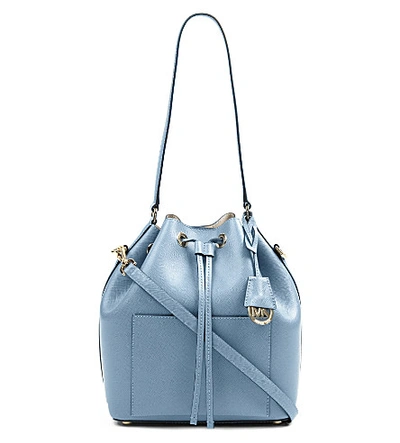 Michael Michael Kors Greenwich Large Saffiano Leather Bucket Bag In Cornflower