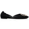 Roger Vivier Ballerine Chips Suede D'orsay Flat In Black