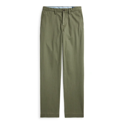 Shop Ralph Lauren Stretch Straight Fit Washed Chino Pant In Army Olive