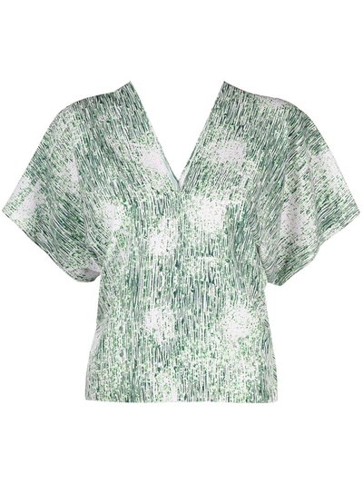 Shop Henrik Vibskov Jelly Abstract-print Blouse In Green