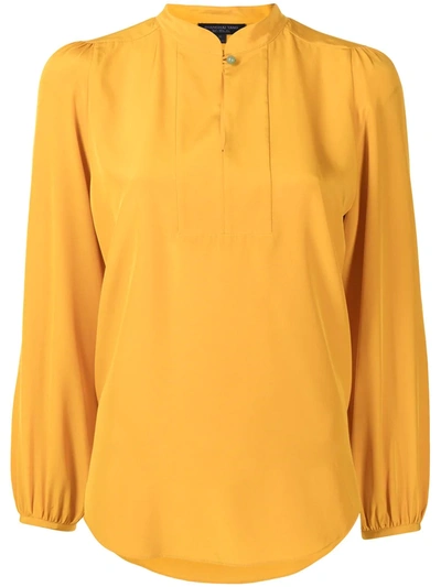 Shop Shanghai Tang Mulberry Silk Long-sleeved Shirt In Yellow