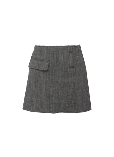 Shop Vetements Deconstructed Blazer Raw Edge Mini Skirt In Grey