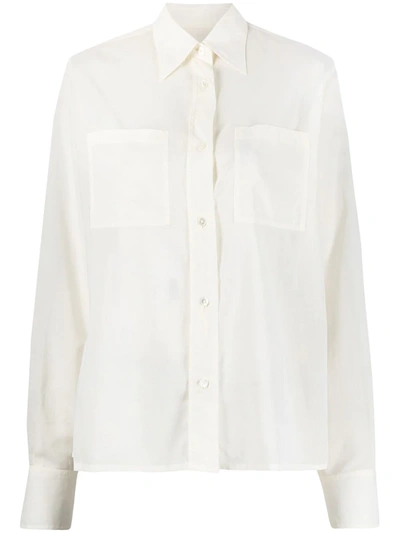 Shop Lemaire Semi-sheer Cotton T-shirt In White