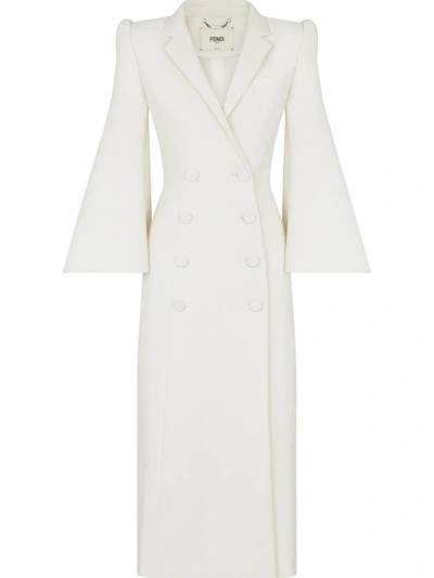 Shop Fendi Tailored Double-breasted Coat In White