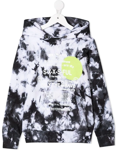 Shop Diesel Tie Dye Print Hoodie In Black