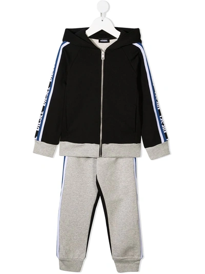 Shop Diesel Two Piece Tracksuit Set In Black