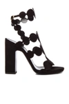 Pierre Hardy Pearls Suede T-strap Sandals In Black