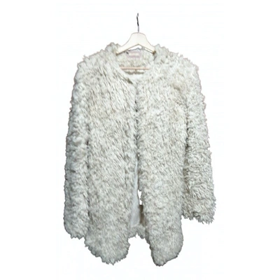 Pre-owned Zadig & Voltaire Faux Fur Coat In White