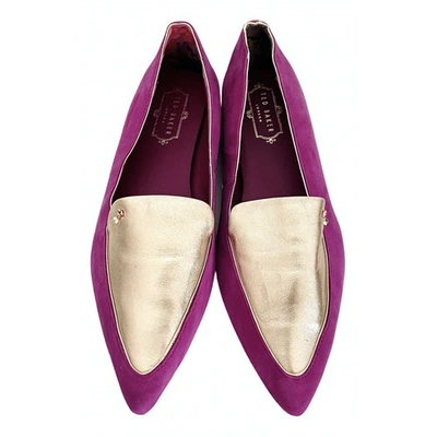 Pre-owned Ted Baker Leather Ballet Flats In Pink