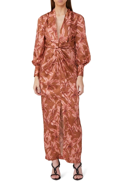 Shop Significant Other Claribell Floral Long Sleeve Maxi Dress In Chestnut Pr