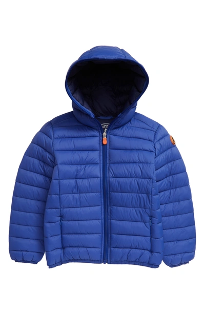 Shop Save The Duck Giga Water Repellent Hooded Puffer Jacket In 1502 Twilight Blue