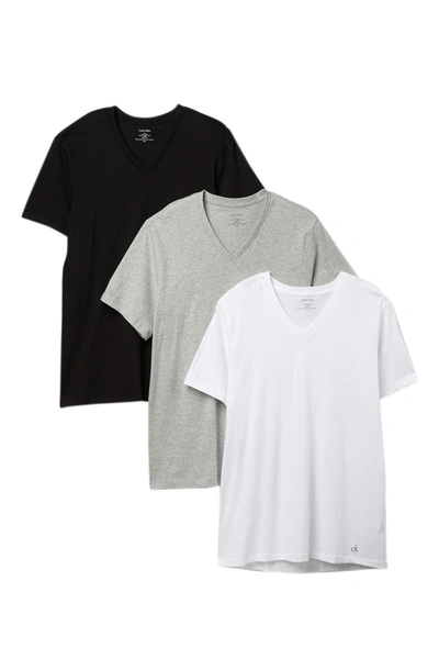Shop Calvin Klein 3-pack Cotton V-neck T-shirt In Mp1 1gr Hthr 1w