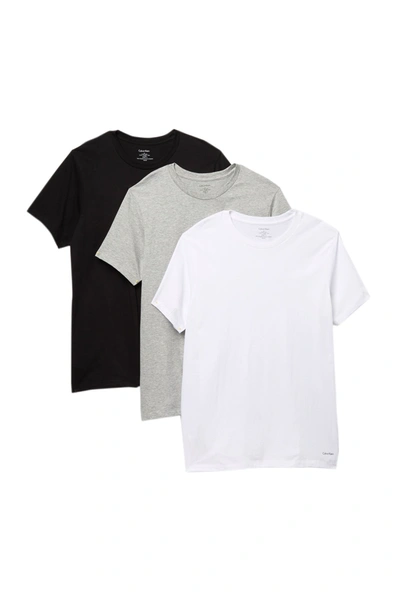 Shop Calvin Klein 3-pack Cotton Crewneck T-shirts In Mp1 1gr Hthr 1w