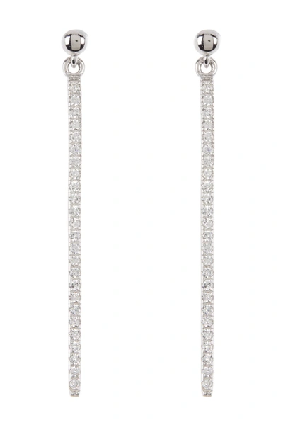 Shop Adornia Swarovski Crystal Drop Bar Earrings In Silver