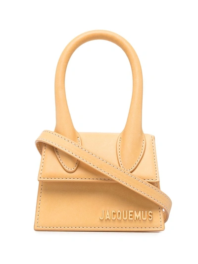 Shop Jacquemus Le Ciquito Leather Mini Bag In Beige