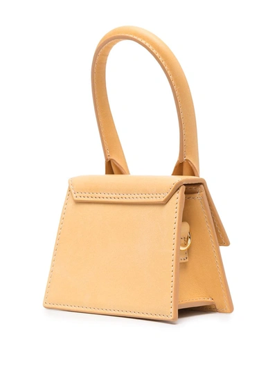 Shop Jacquemus Le Ciquito Leather Mini Bag In Beige