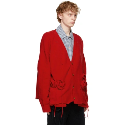 Shop Doublet Red Flower Corsage Cardigan