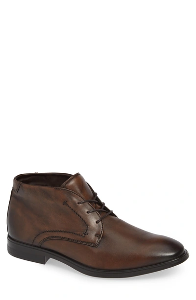 Shop Ecco Melbourne Leather Chukka Boot In Brown Leather