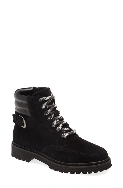 Shop Aquatalia Mayra Weatherproof Lace-up Boot In Black/ Black