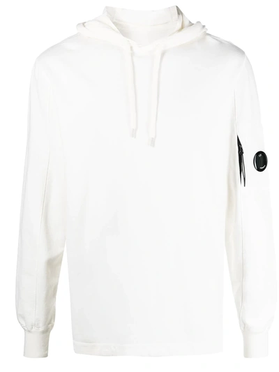 Shop C.p. Company Lens Decal Pullover Hoodie In White