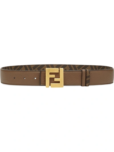 Shop Fendi Reversible Ff-buckle Belt In Brown