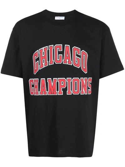 Shop Ih Nom Uh Nit Chicago Slogan Crew-neck T-shirt In Black