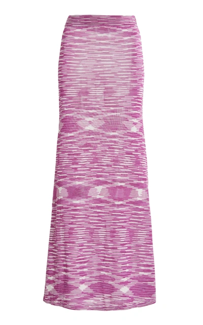 Shop Alexis Monse Printed Knit Maxi Skirt In Purple