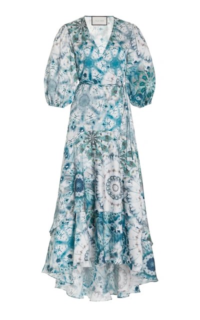 Shop Alexis Rozella Printed Wrap Dress In Blue